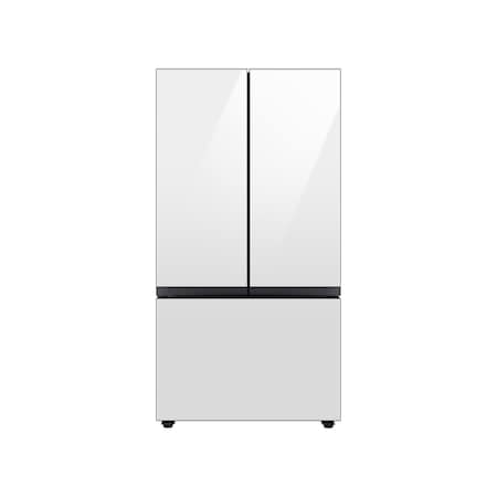Samsung 30 cu. ft. Smart BESPOKE 3-Door Refrigerator with AutoFill Water Pitcher in White Glass RF30BB620012AA